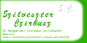 szilveszter czirbusz business card